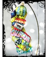 Authentic Rare Christopher Radko CALIFORNIA State Shape Blown Glass Orna... - $206.89 CAD