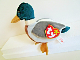 TY Beanie Babies JAKE drake Mallard duck PLUSH TOY Hang Tag 1997 Tush Tag 1998 - £7.77 GBP