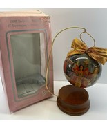 1997 Holiday Barbie 4 in Decoupage Ball Ornament with Wood Stand - $26.83 CAD
