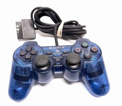 Sony PlayStation 2 PS2 Ocean Blue Clear Controller OEM DualShock 2 SCPH-10010 - $19.79