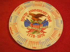 9&quot; Porcelain Collector Plate US 200TH ANNIVERSARY 1776-1976 Calendar [Z62] - $5.58