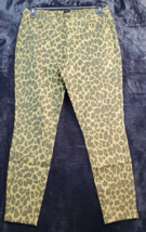 G.I.L.I Pants Womens Size 12 Yellow Animal Print Straight Leg Flat Front Pockets - £20.74 GBP