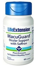 MAKE OFFER! 3 Pack Life Extension Macuguard Ocular Support Saffron 60 soft gel image 2