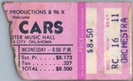 The Cars Concert Ticket Stub August 8 1979 Oklahoma Ville Oklahoma - £43.39 GBP