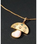 NIB! CELESTE STARRE The Wonderland Mushroom 18K Gold Plated Brass Neckla... - $101.53 CAD