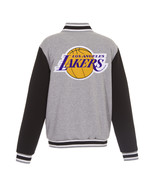NBA Los Angeles Lakers Reversible Full Snap Fleece Jacket JHD Embroidere... - £106.04 GBP