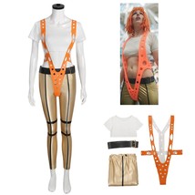 The Fifth Element Leeloo Cosplay Costume  Skinny Pants Short T-Shirt Body Suit f - £133.05 GBP