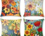Spring Summer Pillow Covers 18X18,Outdoor Floral Pillow Case, Sunflower ... - $25.17