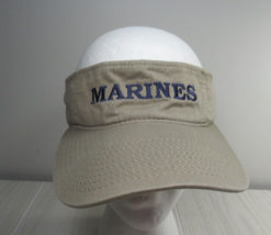 Marines khaki tan blue embroidery Visor One Size Adult Hat - £10.27 GBP