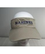 Marines khaki tan blue embroidery Visor One Size Adult Hat - £10.10 GBP