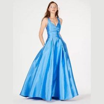 B Darlin Juniors Cage-Back Satin Ballgown, Sky Blue Size 3/4, New with Tags - $70.00