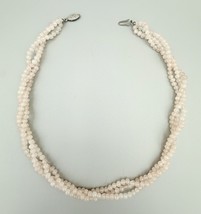 Vintage Rose Quartz Torsade Necklace 3 Strand Twist Pink Gemstone Beads ... - $442.09 MXN