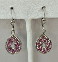Natural Wine Garnet Leverback Earrings in Platinum Over Sterling Silver 2.25 ctw - £26.35 GBP