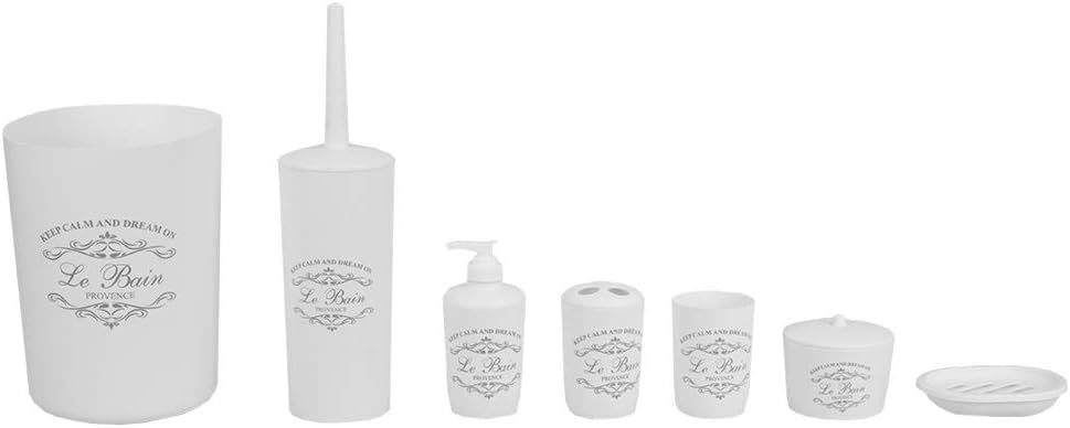 7-Piece Paris Bathroom Set (White), By Home Basics | Made From, And Wast... - $33.99
