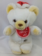 Eden White Bear Plush 9 Inch Merry Christmas Bib Musical Wind Stuffed An... - $39.95