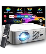 4K Support Android Tv 10.0 Projector 5G Wifi Bluetooth Native, Stereo Sound - £154.84 GBP