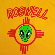 Roswell NM Alien UFO T Shirt Mens Size M Gold Gilden Cotton Screen Print... - $12.30