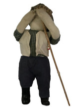 Vtg Time Out Doll Kid In A Corner Hide &amp; Seek Doll Handmade Fishing Pole 32” - £30.89 GBP