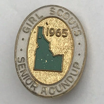 Girl Scouts Senior Roundup 1965 Pin Idaho Metal Vintage Enamel - £10.01 GBP