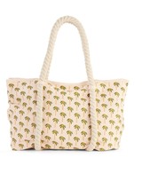 No Boundaries Beach Tote Rope Tote Tan With Palm Trees NEW - £12.04 GBP
