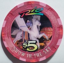 Show in The Sky $5 casino chip Rio Hotel Casino Las Vegas, NV, vintage - £19.10 GBP