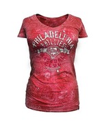 MLB  Woman&#39;s  Philadelphia Phillies Distressed Tee L XL Officially Licen... - £14.91 GBP