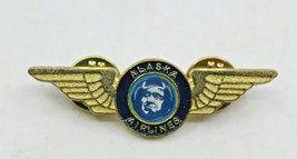 Alaska Airlines Logo Pinback Pin Flight Wings Aviator Collectible Airline - £10.35 GBP