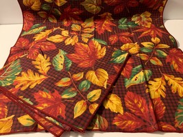 2 Cloth Napkins Fall Leaf Design Fabric Material Table Decor - £7.63 GBP