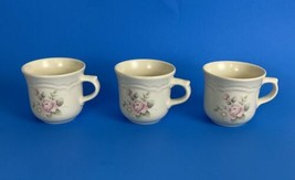 Pfaltzgraff TEA ROSE Set 3 Coffee Tea Mugs Pink Roses Flowers USA Replac... - $28.85