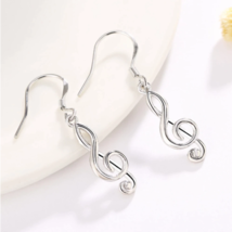 Vintage 925 Sterling Silver Musical Note Dangle Earrings - FAST SHIPPING!!! - £9.61 GBP