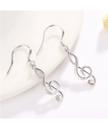 Vintage 925 Sterling Silver Musical Note Dangle Earrings - FAST SHIPPING!!! - £9.40 GBP