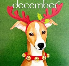 Whippet Reindeer December Christmas Dog Days Poster Calendar 14 x 11&quot; DWDDCal - £23.96 GBP