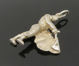 925 Sterling Silver - Vintage Matador Bull Fighter Motif Pendant - PT17228 - $34.02