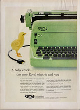 Vintage 1955 Royal Electric Typewriter &amp; Baby Chick Print Ad Advertisement - £5.10 GBP