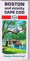 Boston &amp; Vicinity Cape Cod Esso Road Map 1968 Public Garden - $7.16