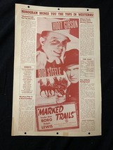 Marked Trails Original Pressbook Hoot Gibson- Bob Steele - £42.91 GBP