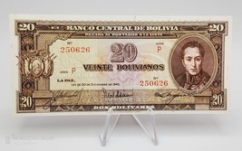 Bolivia Banknote 20 Bolivianos 1945 P-140 ~ UNC - £7.75 GBP