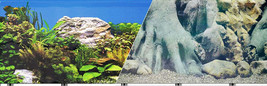 Blue Ribbon Tree Trunks Freshwater White Rocks Double Sided Aquarium Background, - £42.75 GBP