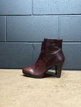 Vintage Nine West Pook Brown Leather Heeled Ankle Boots Wmns Sz 6 M - £35.55 GBP