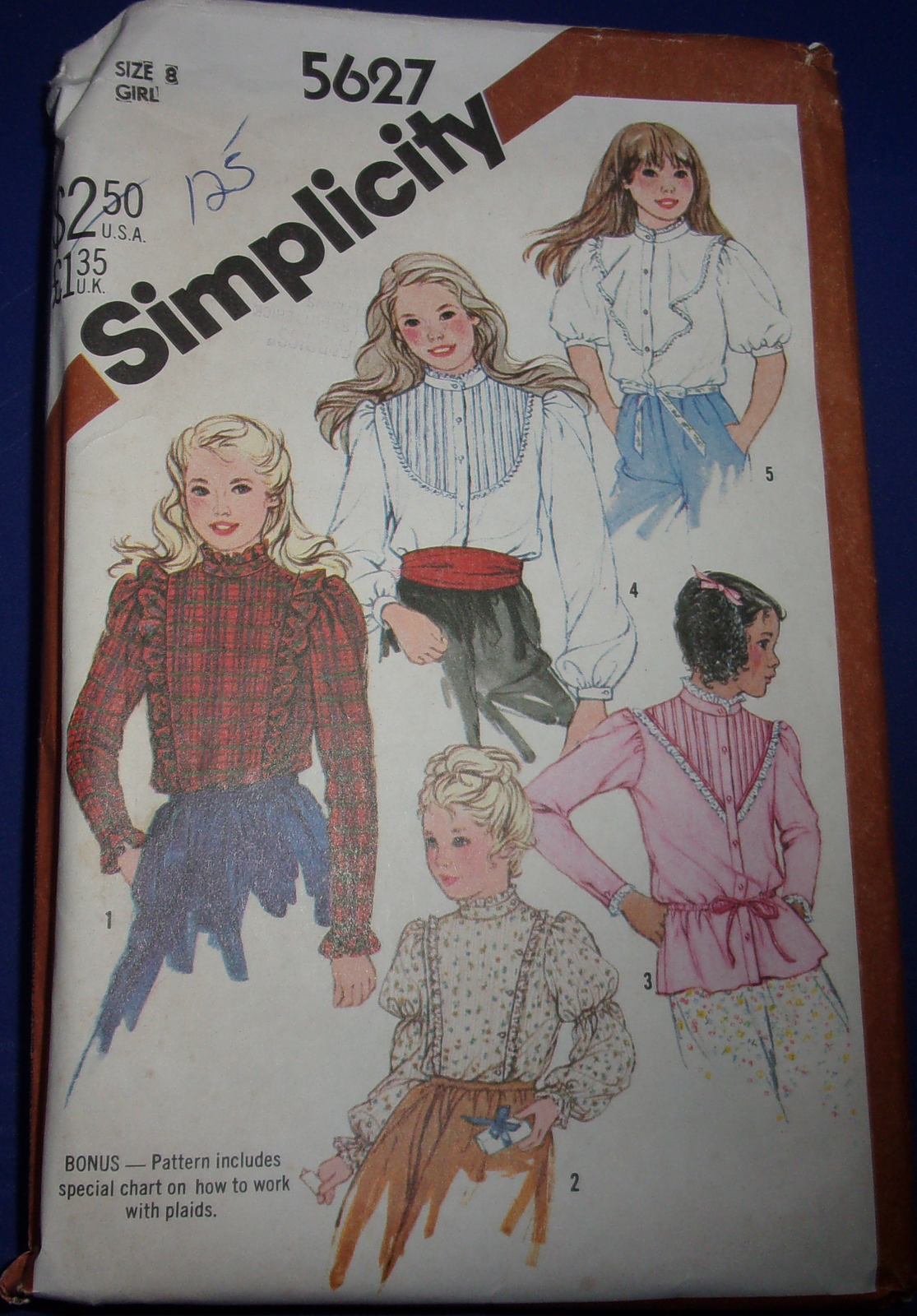 Primary image for  Simplicity Girls Set Of Blouses Size 8 #5627