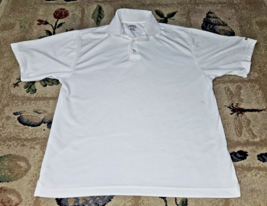 Reebok Golf Polo Shirt Mens small Textured White stripePullover Short Sl... - $7.85