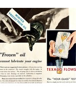 Texaco Gasoline 1931 Advertisement Lithograph Hourglass Frozen Oil 1 DWCC5 - $54.69 CAD