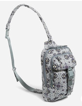 Vera Bradley Backpack Womens Utility Sling Bag Plaza Floral Grey Day Adventures - £35.09 GBP