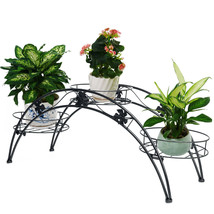 Arch Plant Stand Rack L Patio Stand Rack With 3 Holder Wrought Iron - £51.08 GBP