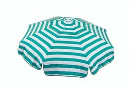 Italian 6 ft. Umbrella Acrylic Stripes Jade Green And White - Patio Pole - £139.39 GBP