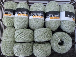 Vintage Bernat Danish Petite Aran Weight Yarn Celery Green Dacron Wool 1 lb 3 oz - £25.27 GBP