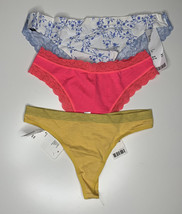 Urban Outfitters NWT Lot of 3 medium Cheeky panties Blue Pink Yellow H9 - £11.49 GBP