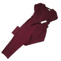 NWT Calvin Klein Tulip Sleeve Belted Stretch Crop Jumpsuit in Raspberry Wine 10 - £48.49 GBP