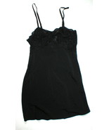 NWT New Designer Natori Womens Silky Night Gown L Lace Satin Black Chemi... - £229.49 GBP