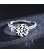 Luxurious 925 Sterling Silver 3CT Sparkling Zirconia Solitaire Ring /Siz... - $33.59